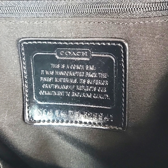 Vintage Authentic Coach Luxury Canvas Shoulder/ Crossbody Purse/Bag Black/Grey - Picture 14 of 16